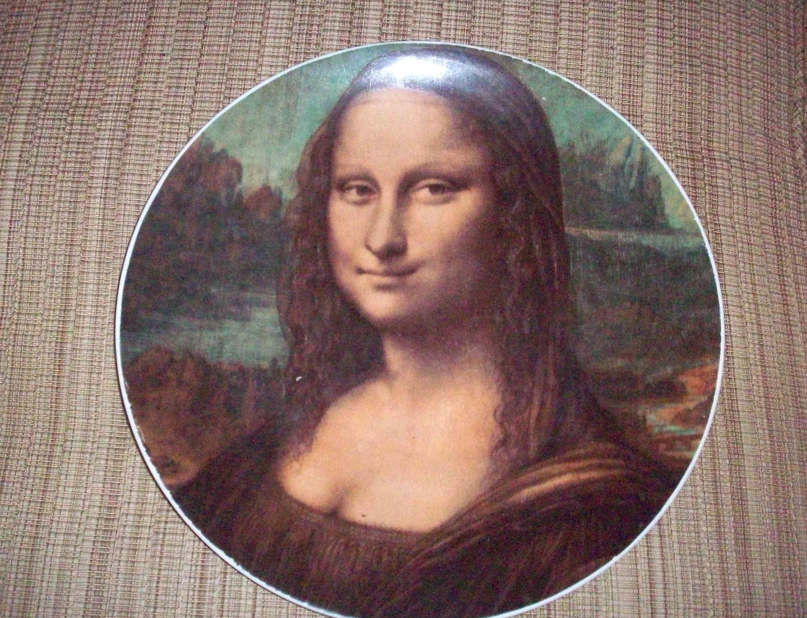 Plato souvenir, reproducción "Mona Lisa"